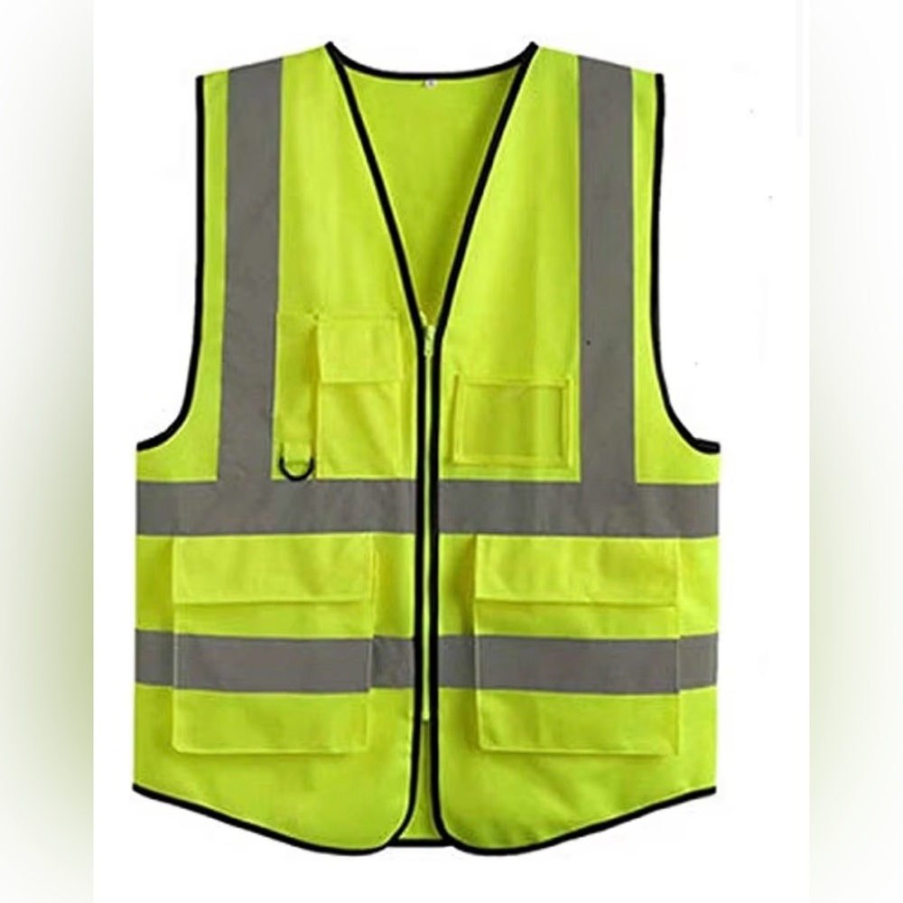 Yellow Multi pockets Reflective Vest High Visibility Big and Tall